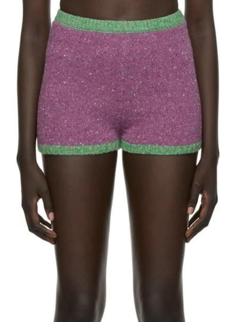 Gimaguas Purple Knit Shorts with Green Trim